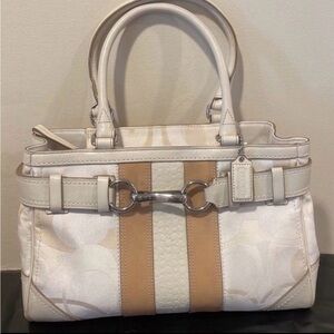 Coach Hampton Optic Signature Stripe Medium Carryall Satchel​